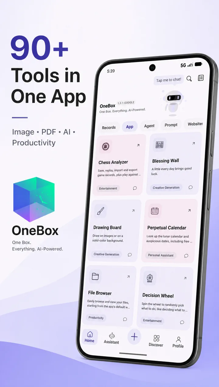 OneBox tools screen